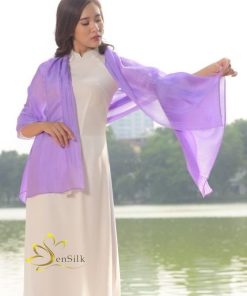 Khăn Lụa Nha Xá Tím