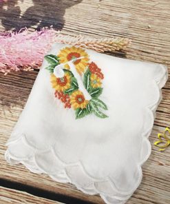 Khăn Tay Thêu Hoa Hướng Dương Theo Yêu Cầu
