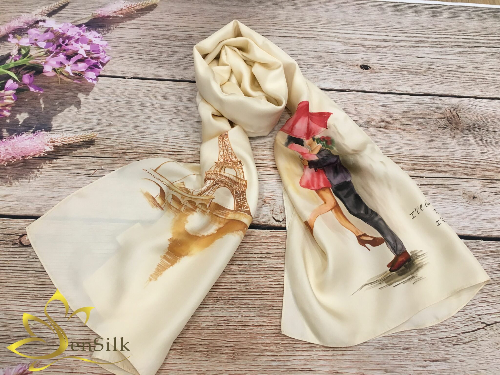 Khăn Lụa Vẽ Tay SenSilk Limited Paris