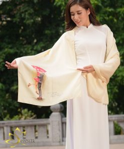 Khăn Lụa Vẽ Tay Tình Nhân Eiffell SenSilk Limited