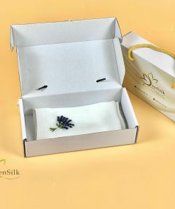 100% Silk Square Pocket - Khăn Thêu Cao Cấp Lụa Lavender Sen Silk