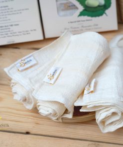 Khăn Mặt Tơ Tằm Cao Cấp SenSilk– Combo Happy Family3 - Khăn mặt tơ tằm tự nhiên 100%