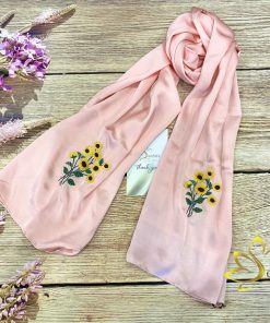 Khăn Lụa Thêu Tay Hoa Hướng Dương SenSilk - Quà Tặng Tình Yêu