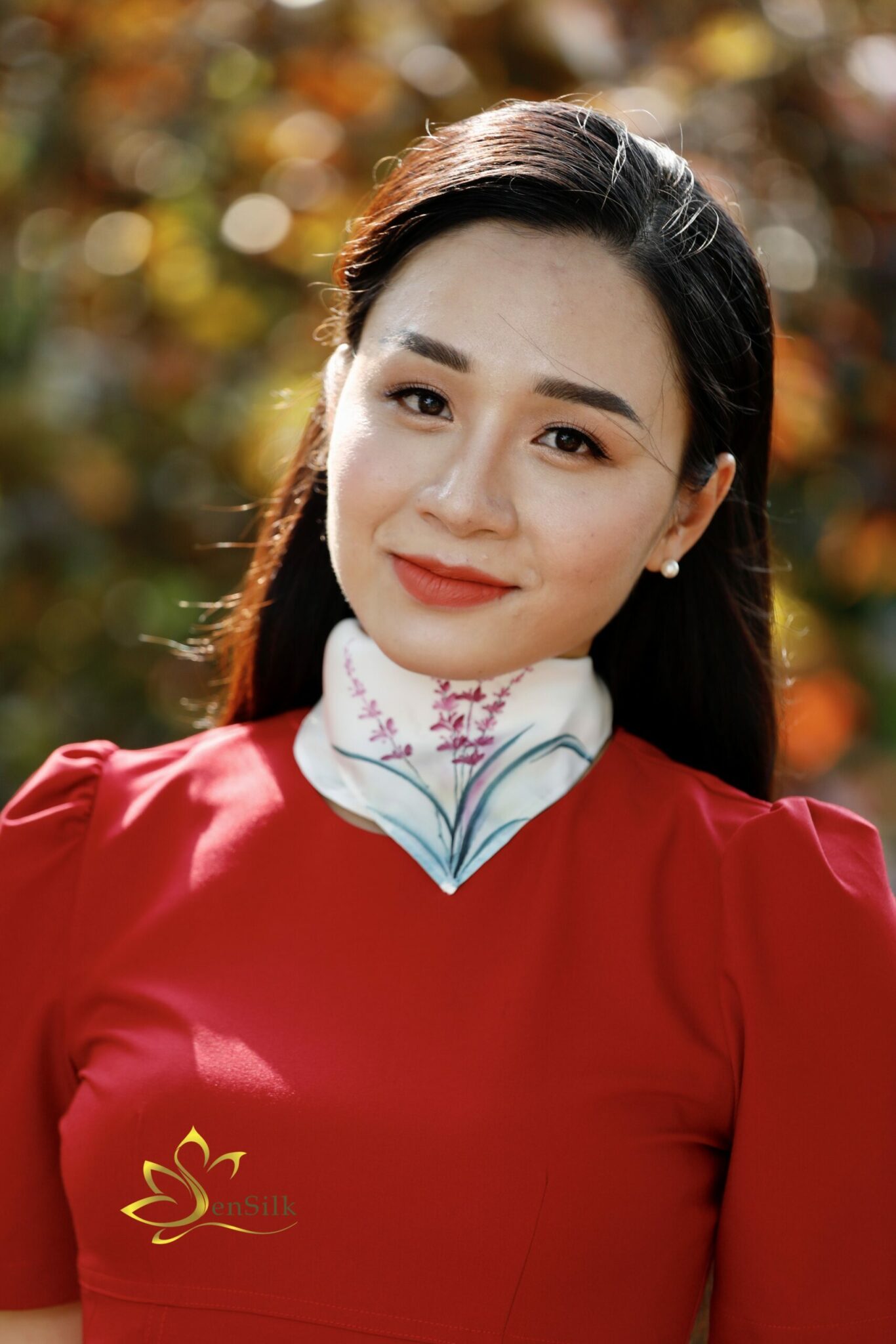 SenSilk Silk Square Painting Scarf - Lụa Vẽ Lavender