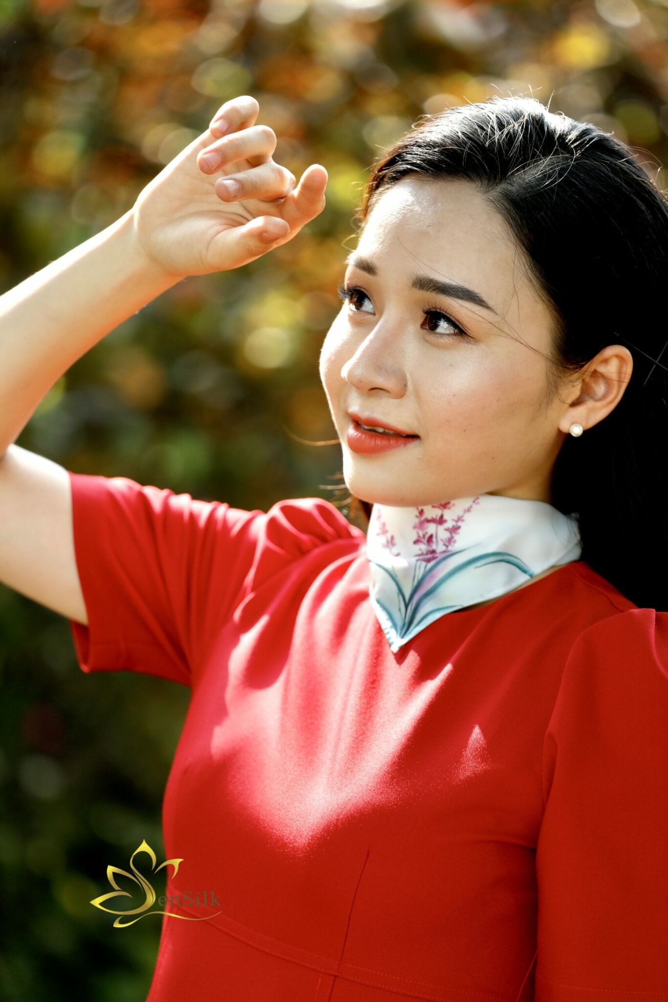 Phụ Kiện Thời Trang Lụa Vẽ Tay SenSilk Hoa Lavender