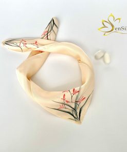 Khăn Lụa Cao Cấp Vẽ Tay Phong Lan Kiếm SenSilk