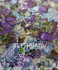 Silk Fabric - Vải Lụa Tơ Tằm SenSilk In Họa Tiết VLTTHOA26