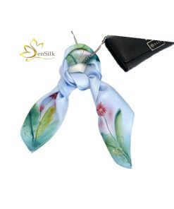 Khăn Lụa Vẽ Thủ Công Hoa Đồng Tiền SenSilk