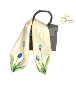 Khăn Lụa Thời Trang Vẽ Tay 3D SenSilk - Lan Ý