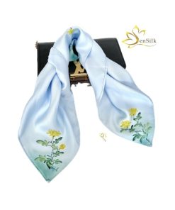 Quà Tặng Sinh Nhật Mẹ - Khăn Lụa Vẽ Tay Hoa Cúc SenSilk