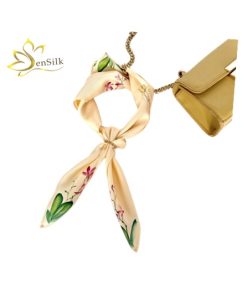 Khăn Lụa Vẽ Tay Hoa Lan SenSilk - Quà Tặng Cao Cấp