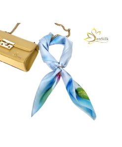 Khăn Lụa Thắt Nơ Vẽ Tay 3D SenSilk Hoa Lan