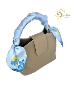 Khăn Lụa Vuông Thời Trang Vẽ Tay Hoa Mẫu Đơn SenSilk