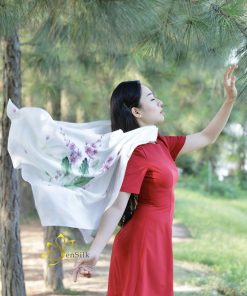 Art Of Silk - Khăn Quàng Cổ Lụa Vẽ Tay Hoa Bằng Lăng SenSilk