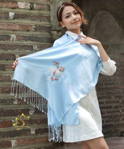 Khăn Lụa Thêu Phượng Hoàng - Quà Tặng Cao Quý - SenSilk