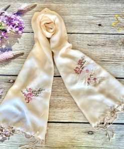 Khăn Lụa Tơ Tằm Thêu Thủ Công Phượng Hoàng SenSilk