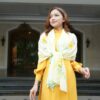 Best Water Marbling Painting Silk Scarf Wild Sunflower - Handmade Gift