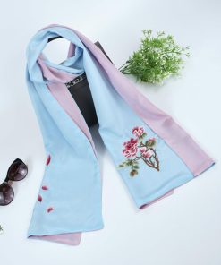 Khăn Lụa Thêu Tay Hoa Mẫu Đơn - Tinh Hoa Lụa Việt - SenSilk