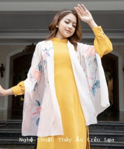 Khăn Lụa Vẽ Tay Thủy Ấn Hoa Mugunghwa - Quốc Hoa Hàn Quốc