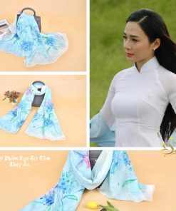 Tuyệt Phẩm Lụa Việt - Khăn Lụa Vẽ Thủy Ấn Cẩm Tú Cầu
