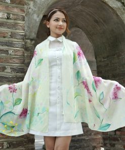 Khăn Thủy Ấn Lụa SenSilk Bằng Lăng Tím - Vietnam Silk Scarf