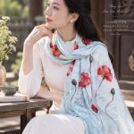 Thủy Ấn Họa Hoa Anh Túc | Khăn Lụa Độc Bản SenSilk
