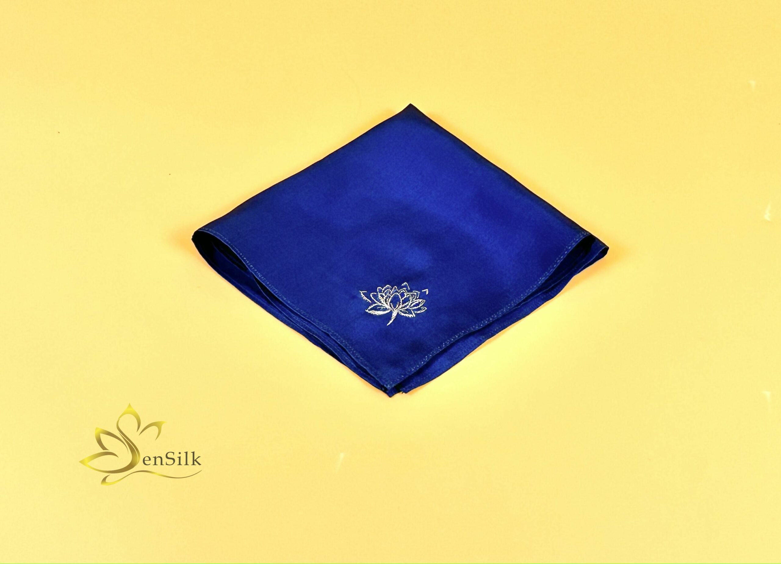 Khăn Tay Thêu Lụa Tơ Tằm Hoa Sen - SenSilk Embroidery Silk Pocket
