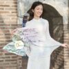 Best Seller - Khăn Lụa Thuỷ Ấn Vẽ Tay Lavender - 100% Mulberry Silk Shawl