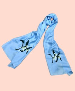 Silk Handmade Embroidery Scarf - Khăn Quà Tặng Thêu Ngọc Lan 180x55cm