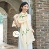 100% Silk Painting - Khăn Lụa Vẽ Thủ Công Ngọc Lan - Quà Việt Nam Cao Cấp