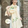 Khăn Lụa Vẽ Tay Nghệ Thuật Hoa Ngọc Lan – Silk Painting Scarf | SenSilk