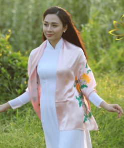 Hand Painted Silk SENSILK - Khăn Quàng Cổ Lụa Vẽ Tay Cúc Vàng