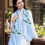 Vietnam Silk Art - Khăn Lụa Vẽ Tay Cao Cấp Ngọc Lan | SenSilk