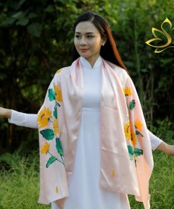 Hand Painted Silk Scarf - Khăn Lụa Vẽ Tay Hướng Dương | SenSilk