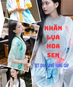 Khăn Lụa Hoa Sen – Set Quà Tặng Tuyệt Vời Cho Mọi Dịp - Best Silk Painting
