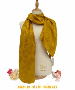 Khăn Lụa Tơ Tằm Dệt Họa Tiết SenSilk - Món Quà Tuyệt Vời Dành Tặng Mẹ