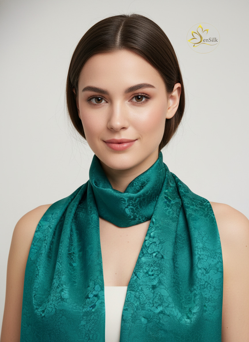 Khăn Lụa Tơ Tằm Dệt Hoa Văn SenSilk – Quà Tặng Cao Cấp Sang Trọng & Mang Ý Nghĩa Việt