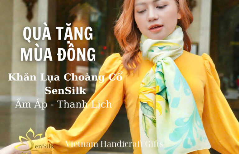 Khăn Lụa Choàng Cổ SenSilk Ấm Áp, Thanh Lịch – Quà Tặng Mùa Đông Tinh Tế