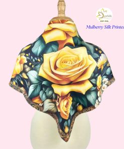 Khăn Lụa In 3D Rose Gold - Quà Tặng Lụa Việt Đẳng Cấp KLVI12 SenSilk