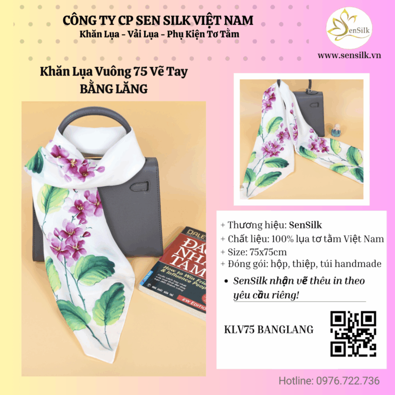 ✨ Khăn lụa SenSilk – Lời thì thầm của hoa Bằng Lăng ✨