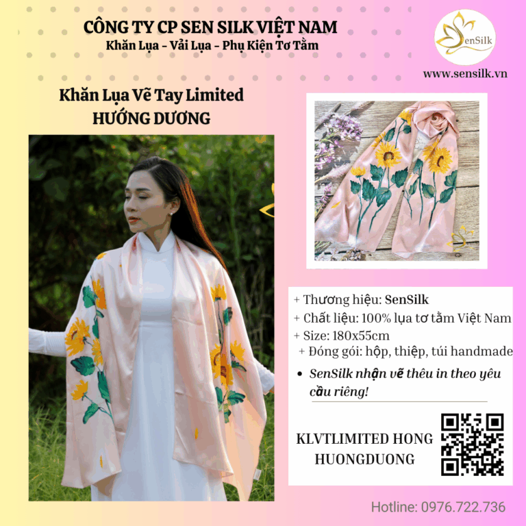 ✨ Khăn lụa SenSilk – Khi lụa trở thành bức tranh sống ✨