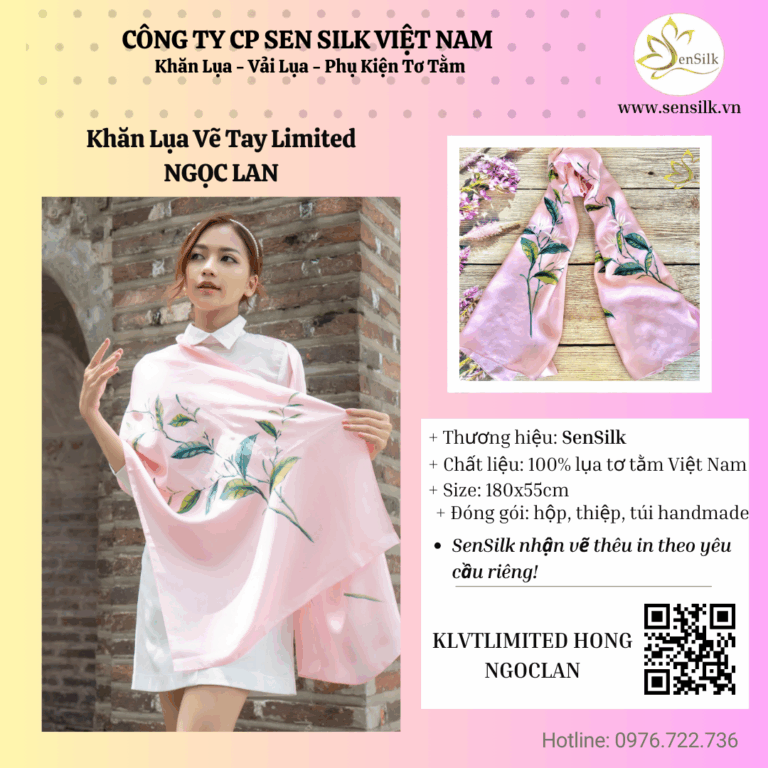 ✨ KHĂN VẼ TAY DÀI HOA LAN – THANH KHIẾT VÀ CAO QUÝ ✨