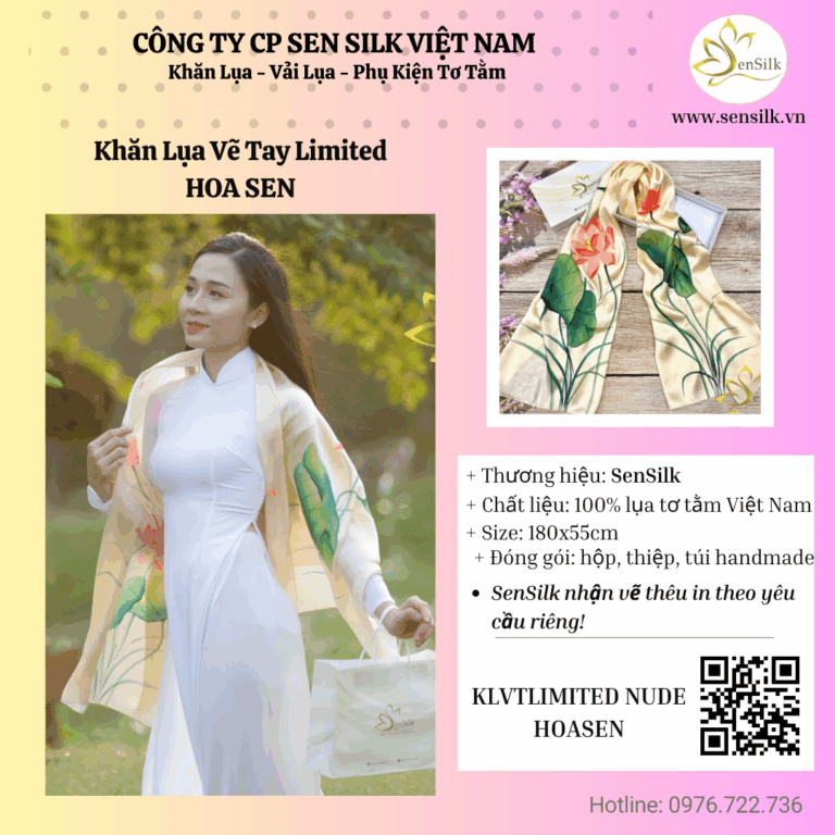 ✨ Khăn lụa hoa sen – Nét chấm phá thời trang tinh tế