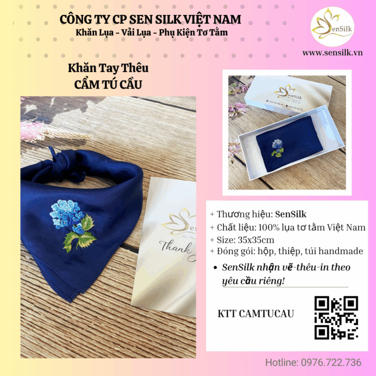 ✨ Cẩm tú cầu – Nét đẹp đa sắc trên nền lụa