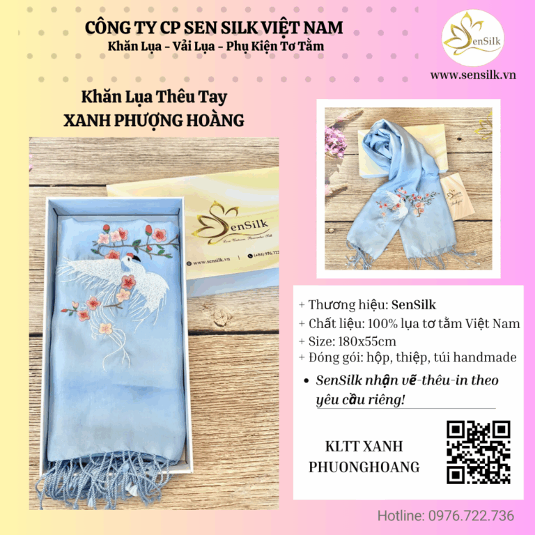 💠 “Khăn Lụa Xanh Phượng Hoàng – Khi Nghệ Thuật Gọi Tên Sự Thanh Tao”