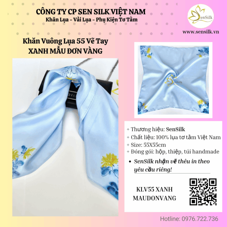 ✨ Khăn Lụa Vẽ Tay Vuông – Tặng Nàng Ngày 20/10 ✨