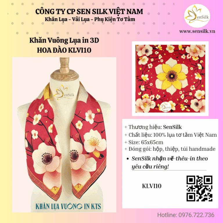 🌸 “Hoa Đào” – Dấu Xuân Trong Từng Nếp Lụa