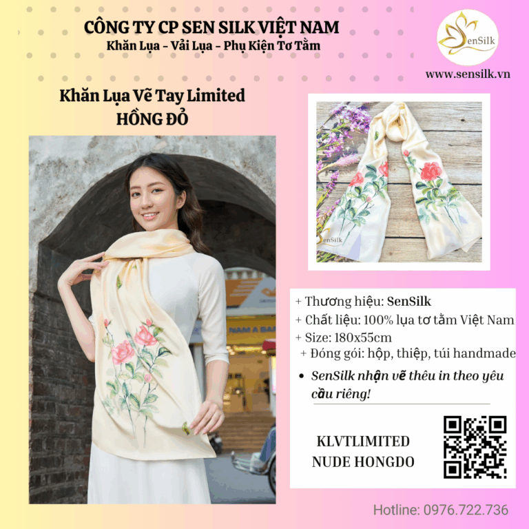 🌹 Khăn Lụa Hoa Hồng – Khi Tình Yêu Hóa Thành Nghệ Thuật