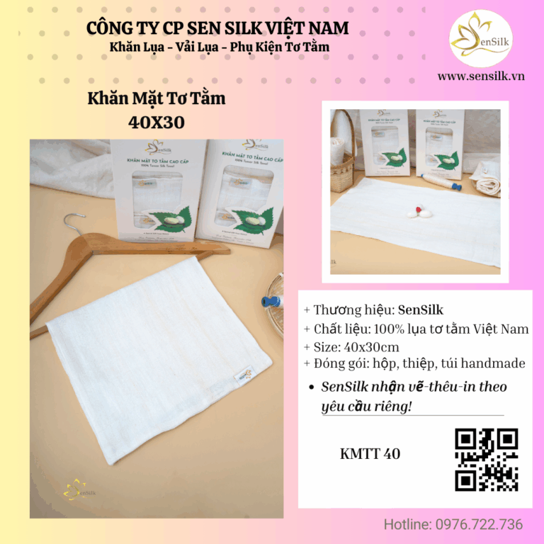 🌸 Khăn Mặt Tơ Tằm SenSilk – Khi Thiên Nhiên Gửi Gắm Sự Nâng Niu