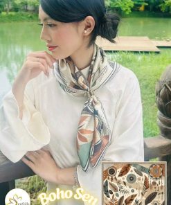 Người mâu choàng khăn lụa in kỹ thuật số SenSilk BohoSen